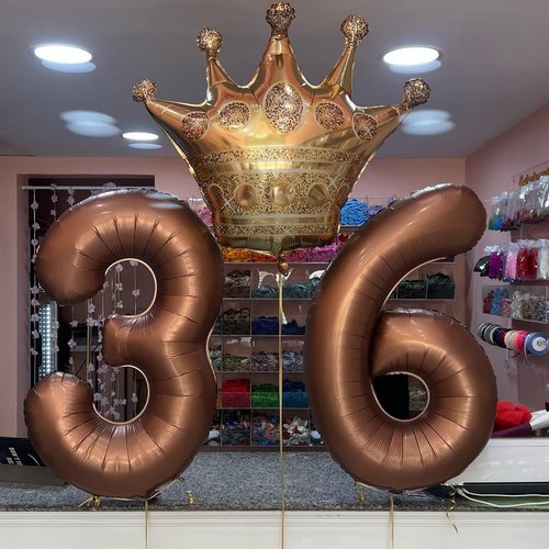 5th Birthday Decorations - Dark Brown 40 Inch Number Balloons by [Brand Name]
