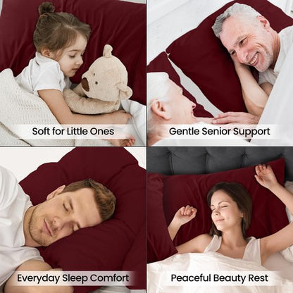 Utopia Bedding Queen Pillow Cases - 2 Pack - Envelope Closure - Soft Brushed Microfiber Fabric - Shrinkage and Fade Resistant Pillow Covers Queen Size 20 X 30 Inches (Queen, Burgundy)