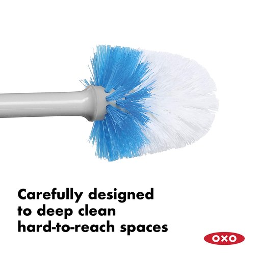 OXO Good Grips Compact Toilet Brush & Canister - Gray