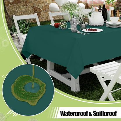 Smiry Disposable Tablecloth - Waterproof Plastic Rectangle Covers | 54 x 108 Inch - 3 Pack in Green for Parties & Events