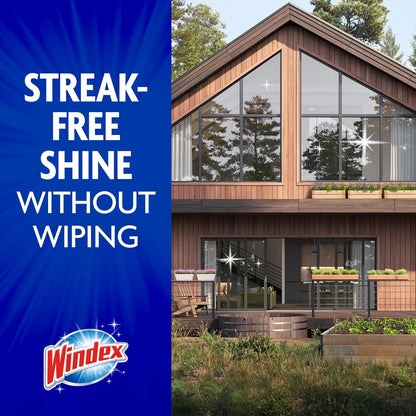 Windex Outdoor Window Cleaner - Ammonia-Free Concentrated Formula for Deep Clean | 32 Fl Oz (Pack of 2)