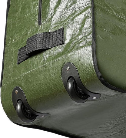 HOMEST Christmas Tree Storage Bag - Zippered, Reinforced Handles & Wheels for 4.5-7 ft Trees | Green