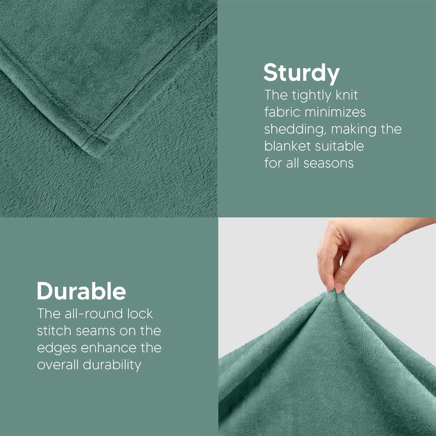 Utopia Bedding Fleece Blanket - Luxury Soft Anti-Static Microfiber | Queen Size Celadon (90x90 Inch)