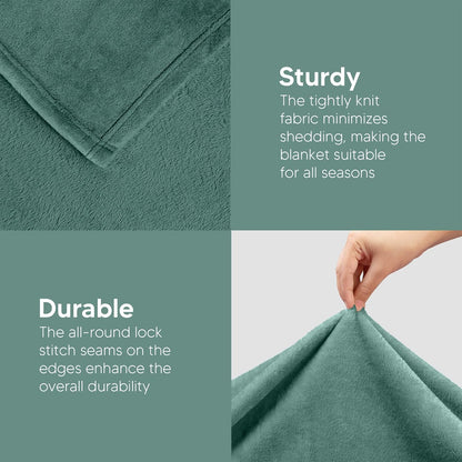 Utopia Bedding Fleece Blanket - Luxury Soft Anti-Static Microfiber | Queen Size Celadon (90x90 Inch)