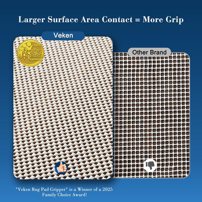 Veken Rug Pad Gripper - Non-Slip Thick Mat for Hardwood & Tile Floors | 4x8 Ft Area Rug Safety