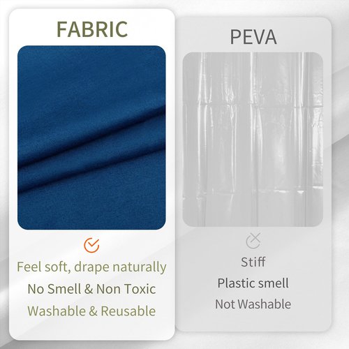 ALYVIA SPRING Long Fabric Shower Curtain Liner Waterproof - 72" x 78", Soft & Lightweight Long Shower Curtain with 3 Magnets, Machine Washable - 72x78, Navy