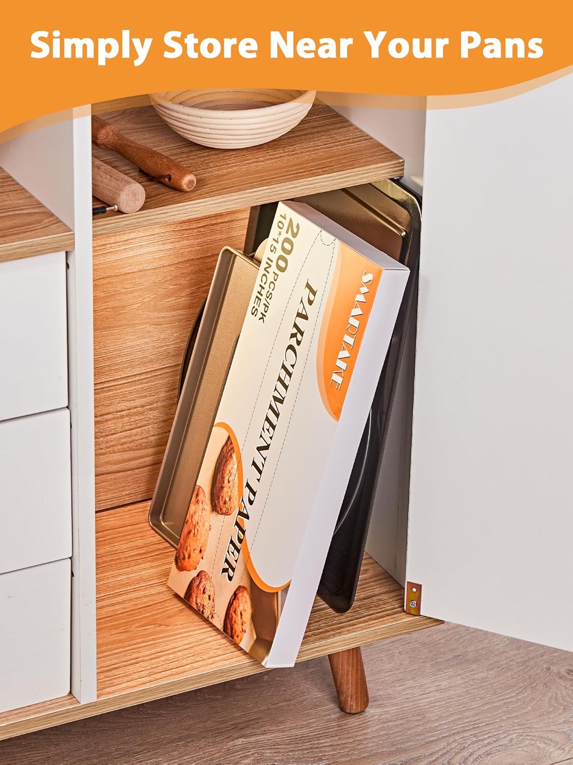 SMARTAKE Parchment Paper Sheets - 200 Pcs Bundle for Baking & Grilling | 12x16 Inches, Unbleached