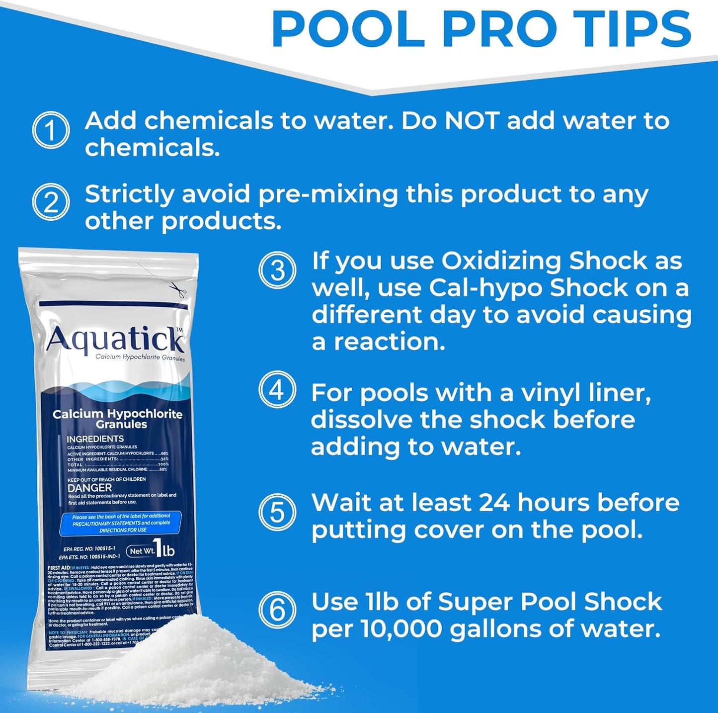 Pro-Grade Chlorine Pool Shock by [Brand Name] - 68% Cal-Hypo Granular Sanitizer for Crystal Clear Water | 2 Pack, 2lb