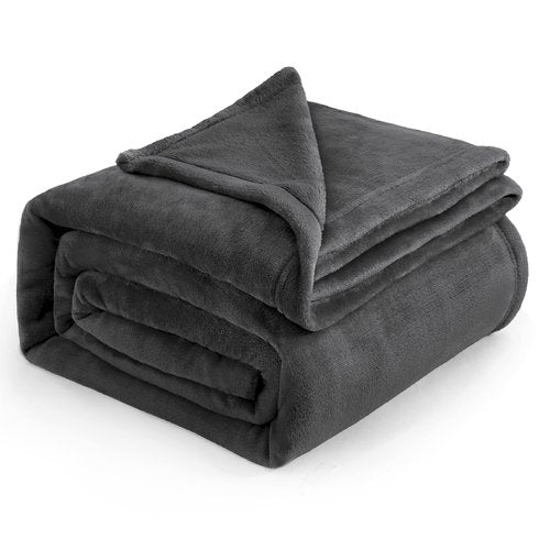 Bedsure GentleSoft Fleece Blankets Queen Size Dark Grey - Bed Blanket Soft Lightweight Plush Fuzzy Cozy Luxury Microfiber, 90x90 inches