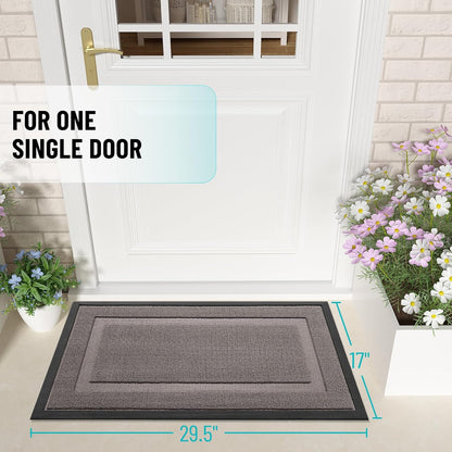 OLANLY Indoor Outdoor Front Door Mat - Waterproof All-Weather Doormat, Easy Clean, 29.5x17, Taupe