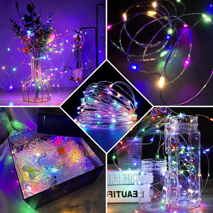 Skiennix 20 LED Fairy String Lights - 7Ft Waterproof Twinkle Lights for Parties & Weddings | Rainbow Pastel 8 Pack