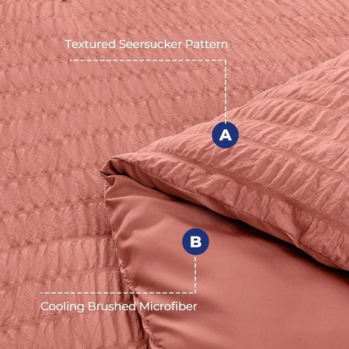 HYMOKEGE Coral California King Comforter Set - 7-Piece Luxury Bedding Set with Sheets & Pillowcases