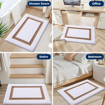 OLANLY Bathroom Rugs Mat 32x20, Extra Soft Absorbent Microfiber Bath Rugs, Rubber Backing, Quick Dry, Machine Washable Bath Mats for Bathroom Floor, Tub and Shower, Home Decor Accessories, Brown