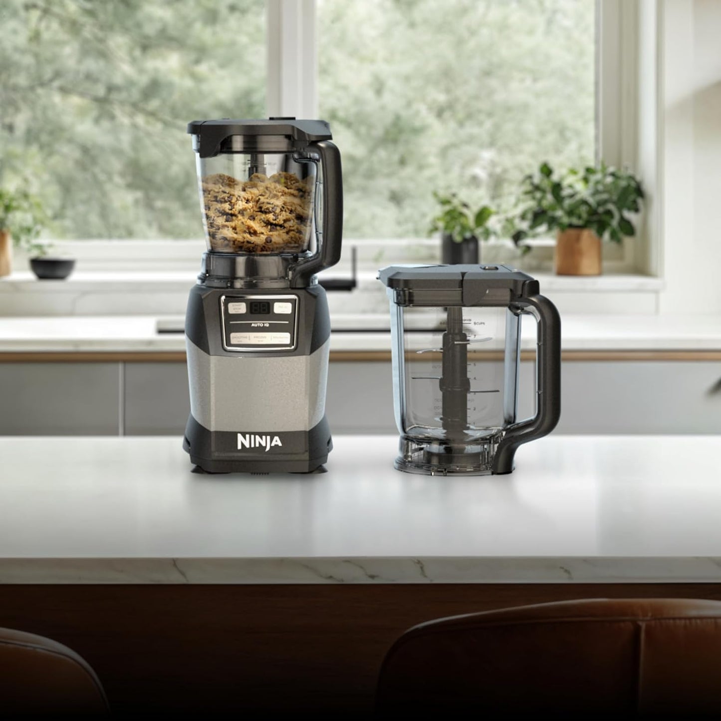 Ninja Blender - Compact Kitchen System with 1200W Power | 3 Functions for Smoothies, Dough & Frozen Drinks | Grey, 72-oz. Pitcher