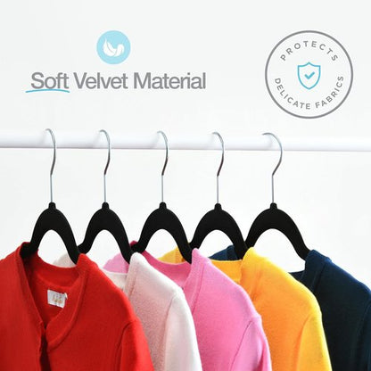 Home-it Premium Velvet Hangers - Heavy Duty Non-Slip Black Suit Hangers | 50 Pack with 360° Swivel Hook
