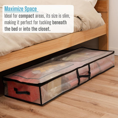 VENO Clear Wrapping Paper Organizer - 40-Inch Storage Box for Christmas Gift Bags & Holiday Accessories