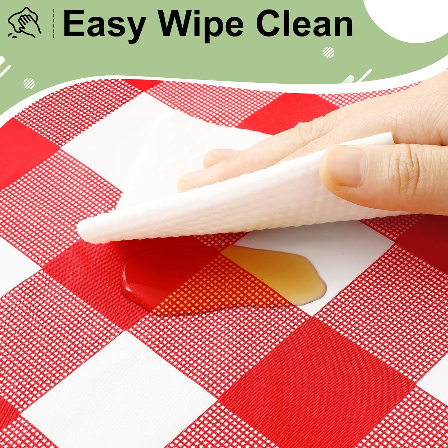 Misaya Buffalo Disposable Tablecloths - Waterproof Red & White Checkered | 54 x 108 Inch for Parties & Picnics