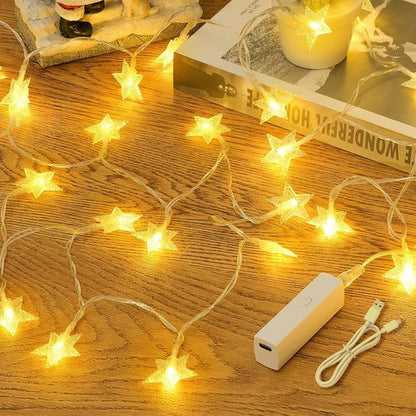 Lakumu Star String Lights - 33FT 100LED Battery Operated Fairy Lights with 8 Modes & Timer | Warm White Indoor Decor