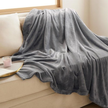 Bedsure GentleSoft Fleece Throw Blanket - XL 300GSM Plush & Cozy for Couch | Grey, 50x70 Inches