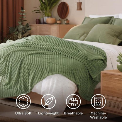 Bedsure GentleSoft Full Blanket - Cozy Reseda Fleece Throw for Couch | Perfect Gift for Women, 84x90 Inches