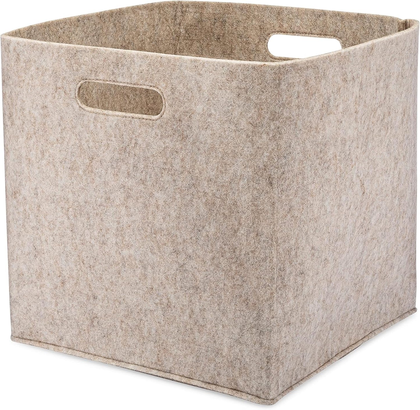 Parker Baby Felt Foldable Storage Cube - 11-Inch Nursery Cubby Bin for Toy Organization - Oatmeal