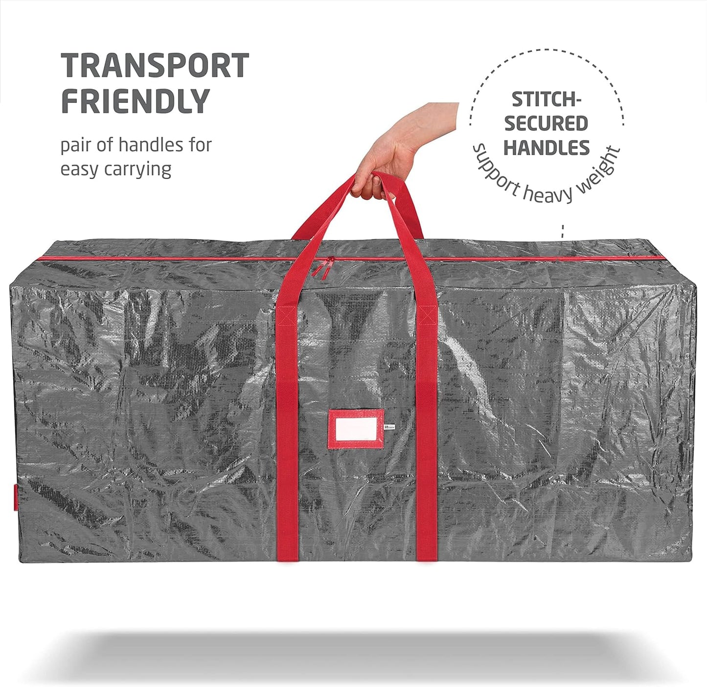 Zober Large Christmas Tree Storage Bag - Waterproof & Durable for 9 Ft Artificial Trees - Gray