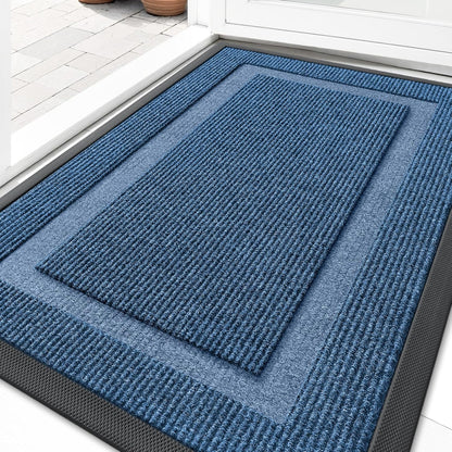 OLANLY Indoor Outdoor Front Door Mat - Waterproof, All-Weather, Easy Clean | 29.5x17, Light Blue