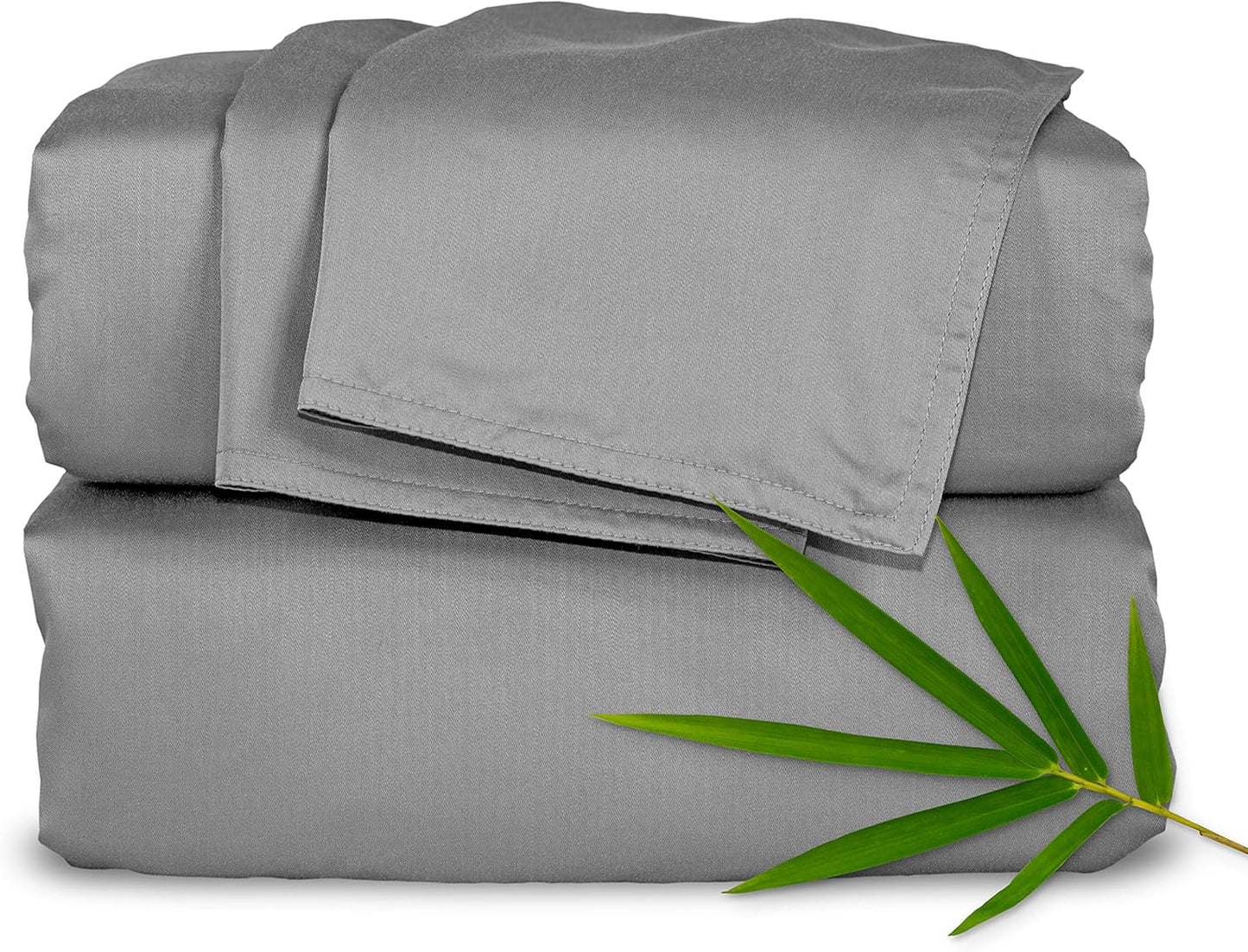 Pure Bamboo Twin XL Sheets - Luxuriously Soft & Cooling 100% Organic Viscose Bed Set | Stone Grey