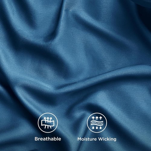 Bedsure Cooling Bed Sheets - Rayon from Bamboo, Breathable & Soft | Full Size, Deep Pocket Up to 16 Inches, Teal