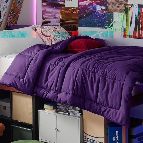 Bedsure Comforter Duvet Insert - All-Season Twin XL Quilted Down Alternative Blanket, GentleSoft, Purple 92 x 68 Inches