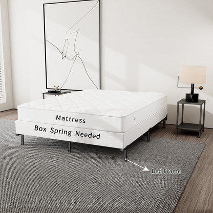 NEW JETO Metal Bed Frame,Sturdy Platform,Heavy Duty Sturdy Bed Frame Black King,9 Legs Support,Easy to Assemble,Without Taking Up Space and Easy to Move
