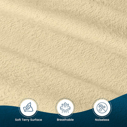 Utopia Bedding Full Size Mattress Protector - Waterproof Terry Cover with Deep Pockets | Soft & Breathable Beige