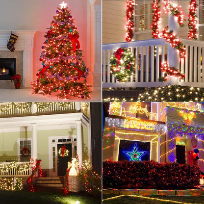 Waterglide C6 33ft 100 LED String Lights - Waterproof Fairy Lights with 8 Modes for Indoor/Outdoor Decor