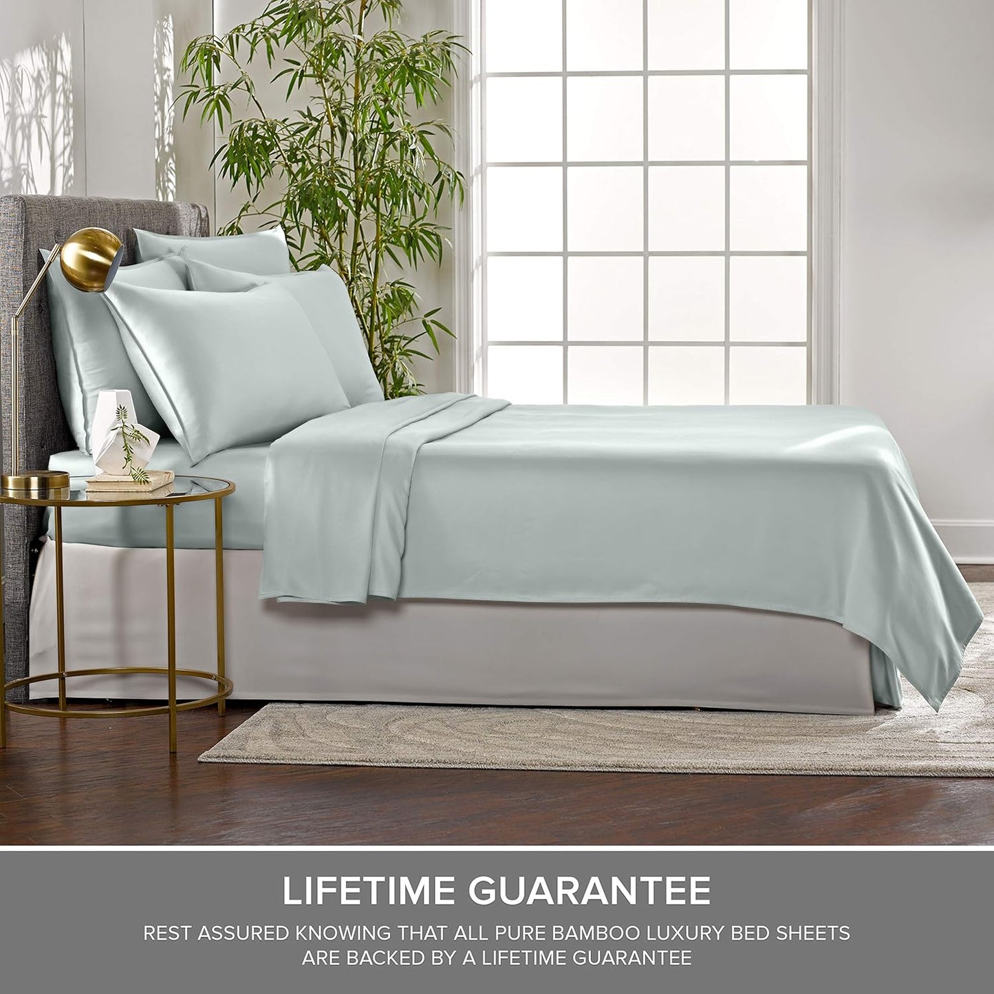 Pure Bamboo Twin XL Sheets - Luxuriously Soft & Cooling 100% Organic Viscose Bed Sheet Set | Sea Glass Color