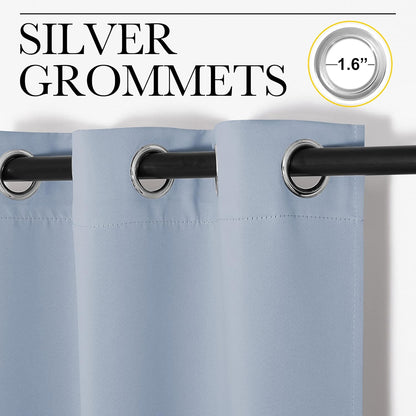 NICETOWN Vintage Blue Blackout Curtains - Thermal Insulated Drapes for Small Windows | 45" Length, 29" Wide, 2 Panels