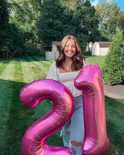Pink Number Balloon by [Brand Name] - 40 Inch 0 Number Balloons for Birthday Decorations | Party Supplies for Women