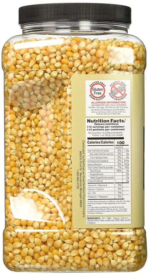 Great Northern Popcorn | Organic Popcorn Kernels - 7lbs Resealable Jug for Microwave & Stovetop Popping