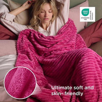 Bedsure GentleSoft Hot Pink Full Blanket - Cozy Soft Throw for Women | Large 84x90 Inches