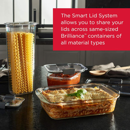 Rubbermaid Brilliance Glass Storage Containers - 8-Piece Set with Lids | Clear & Assorted Sizes