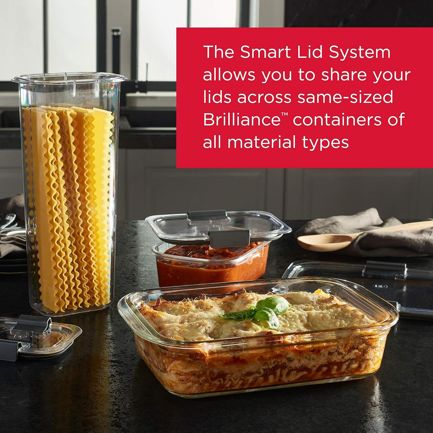 Rubbermaid Brilliance Glass Food Storage Containers - Leak-Proof & BPA-Free | 3.2 Cup, Set of 4, Clear