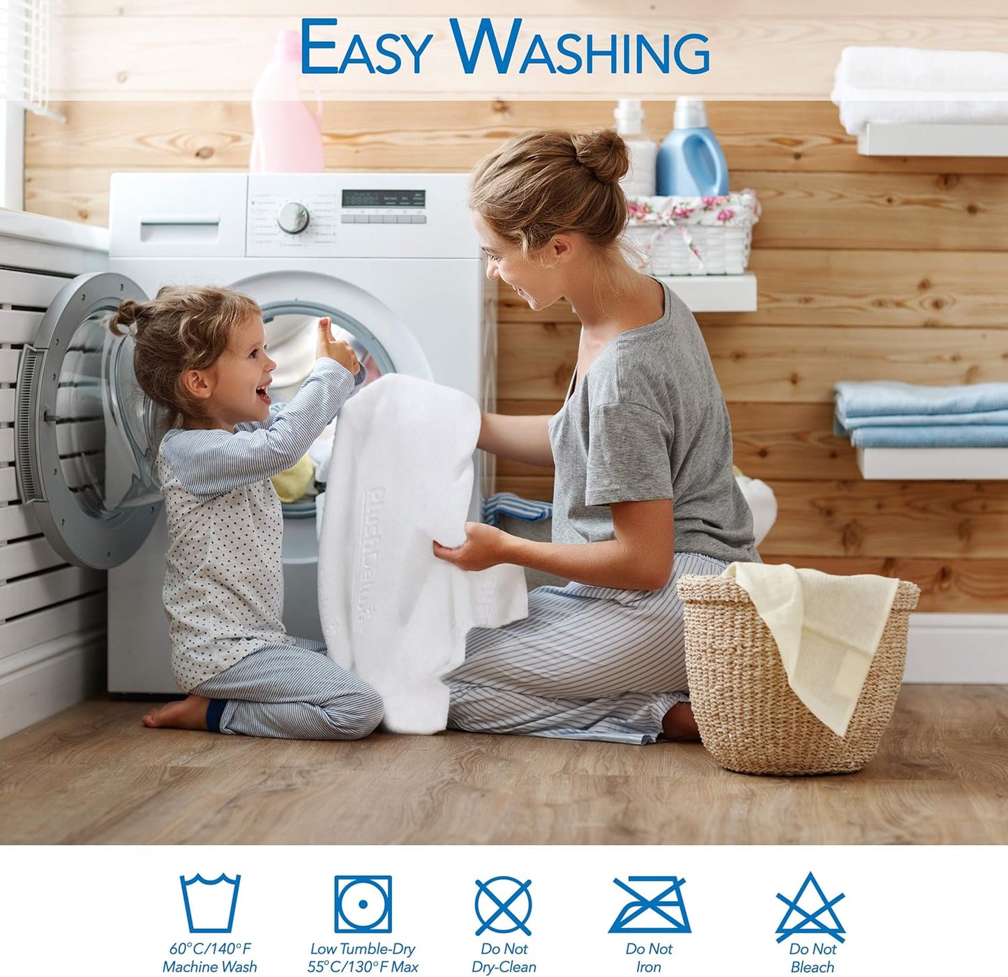 PlushDeluxe Premium Viscose Mattress Protector - Waterproof & Ultra Soft Cal-King Size Cover 72x84 Inches