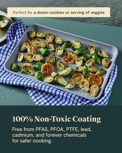 Caraway Non-Stick Ceramic Baking Sheet - Non-Toxic & PTFE Free - Ideal for Baking & Roasting - Medium (15" x 10") - Perracotta
