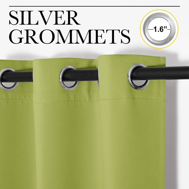 NICETOWN Fresh Green Blackout Curtains 96 inches Length for Living Room, 2 Panels, 55" Wide, Thermal Insulated Long Drapes for Large Window