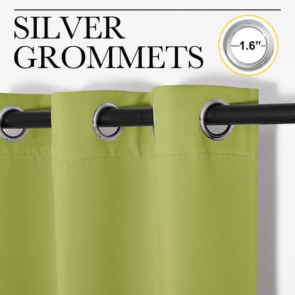 NICETOWN Fresh Green Blackout Curtains 96 inches Length for Living Room, 2 Panels, 55" Wide, Thermal Insulated Long Drapes for Large Window