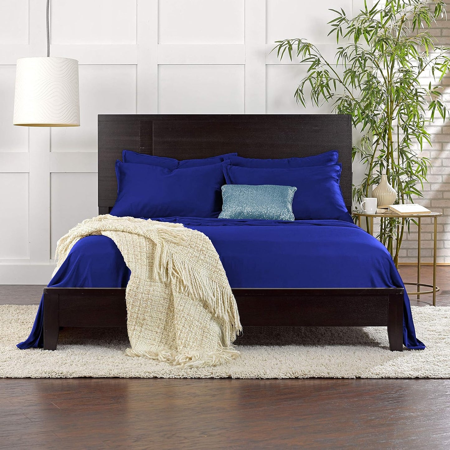 Pure Bamboo Twin Sheets - Luxuriously Soft & Cooling 100% Organic Viscose Bed Set | Twin Size, Cobalt Blue