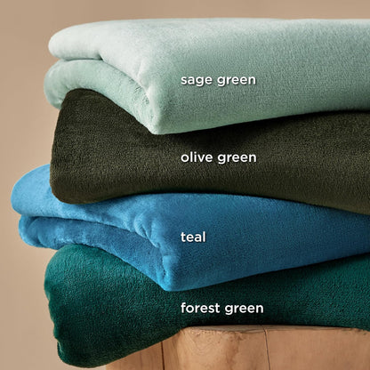 Bedsure GentleSoft Fleece Blanket - Lightweight Plush Cozy Twin Size in Emerald Green, 60x80 Inches