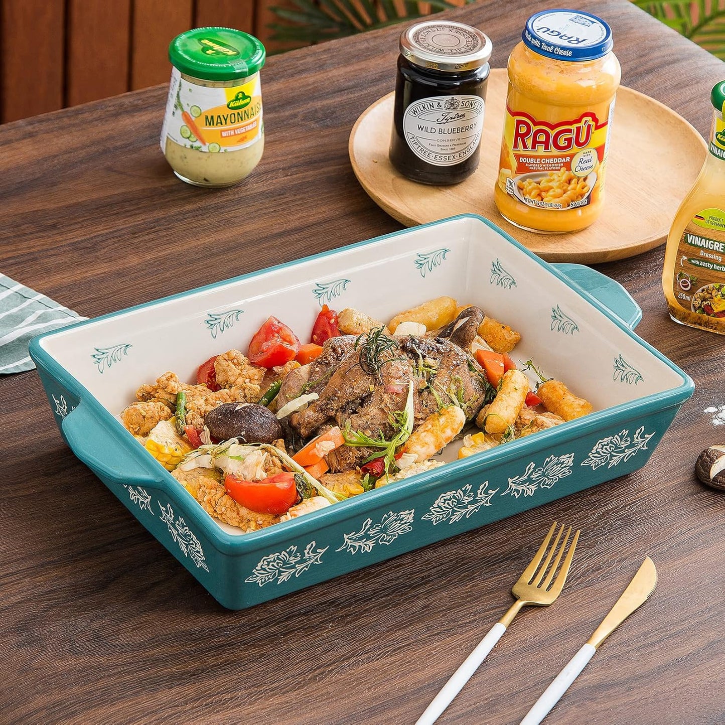 Wisenvoy Casserole Dish - Ceramic Lasagna Pan Bakeware Set | 13x9 Baking Dish for Perfect Meals