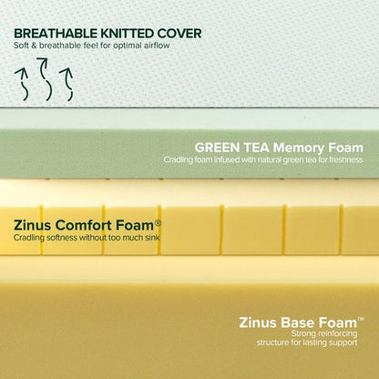 Zinus Memory Foam 8 Inch Green Tea Mattress, Twin
