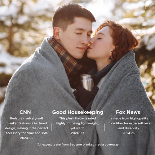 Bedsure GentleSoft Fleece Blanket - Twin Size Grey 300GSM Plush & Cozy for Bed, Sofa, Travel | 60x80 Inches