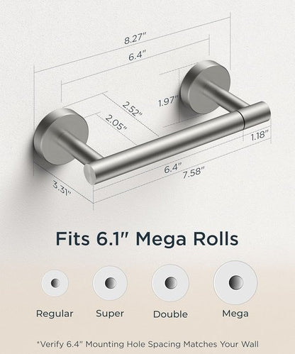 FORIOUS Toilet Paper Holder - Rustproof Stainless Steel Double Post Pivoting Design | Bathroom Accessory